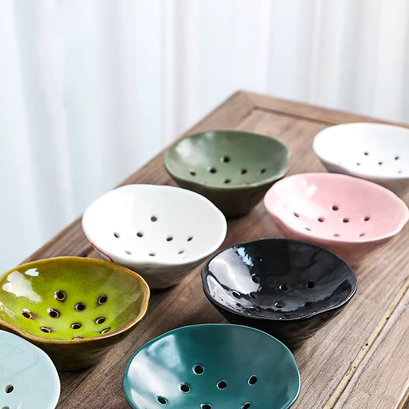 Zen-Style Ikebana Ceramic Bowl – Japanese Flower Arrangement Vessel