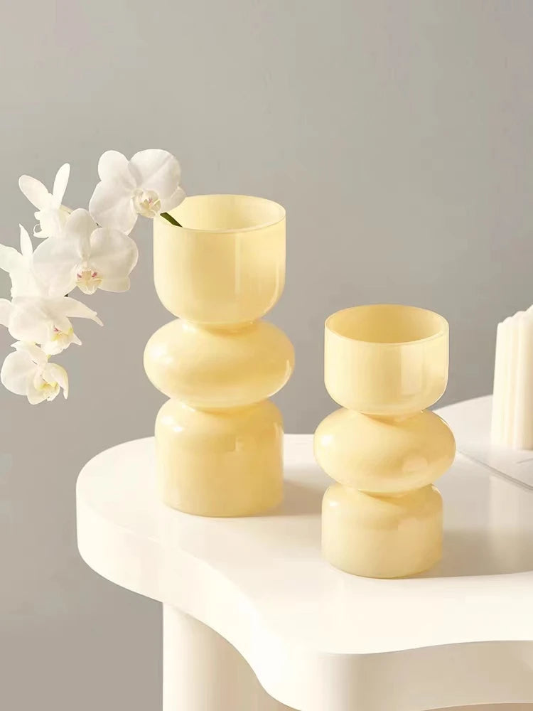 Nordic Fluted Glass Vase – Minimalist Ribbed Centerpiece