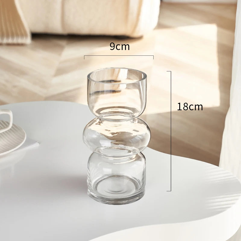 Nordic Fluted Glass Vase – Minimalist Ribbed Centerpiece
