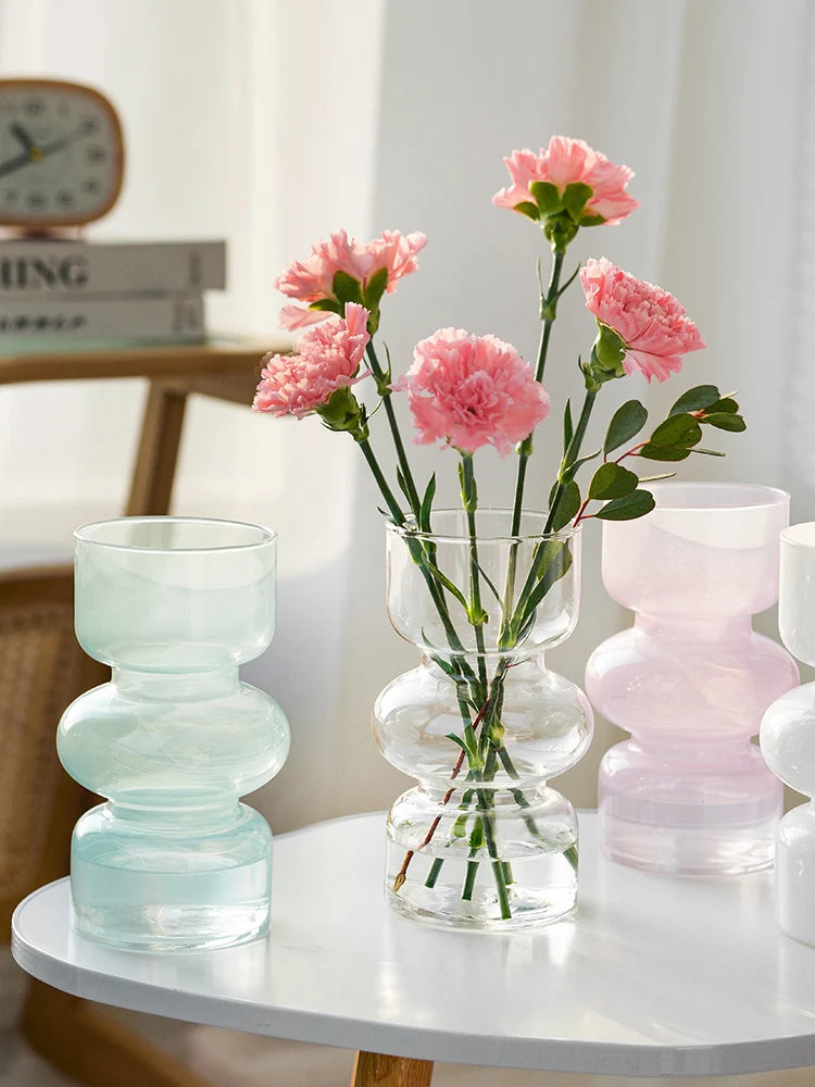 Nordic Fluted Glass Vase – Minimalist Ribbed Centerpiece