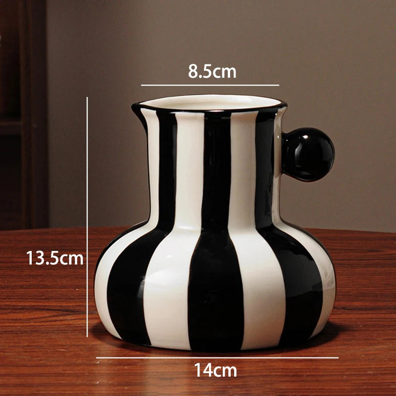 Striped Bud Vase - Vibrant Multi-Tone Ceramic Centerpiece