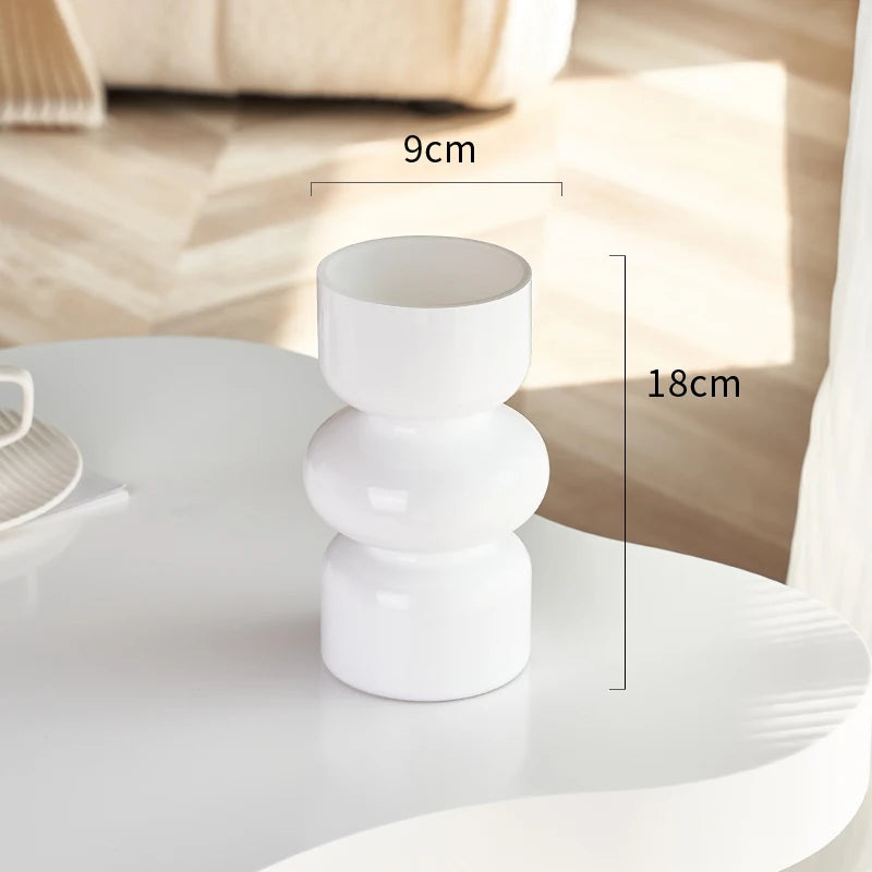 Nordic Fluted Glass Vase – Minimalist Ribbed Centerpiece