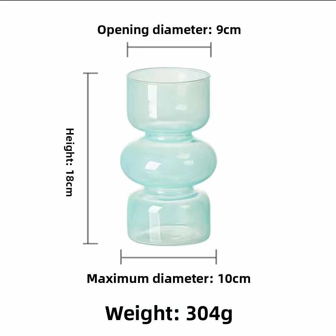 Nordic Fluted Glass Vase – Minimalist Ribbed Centerpiece