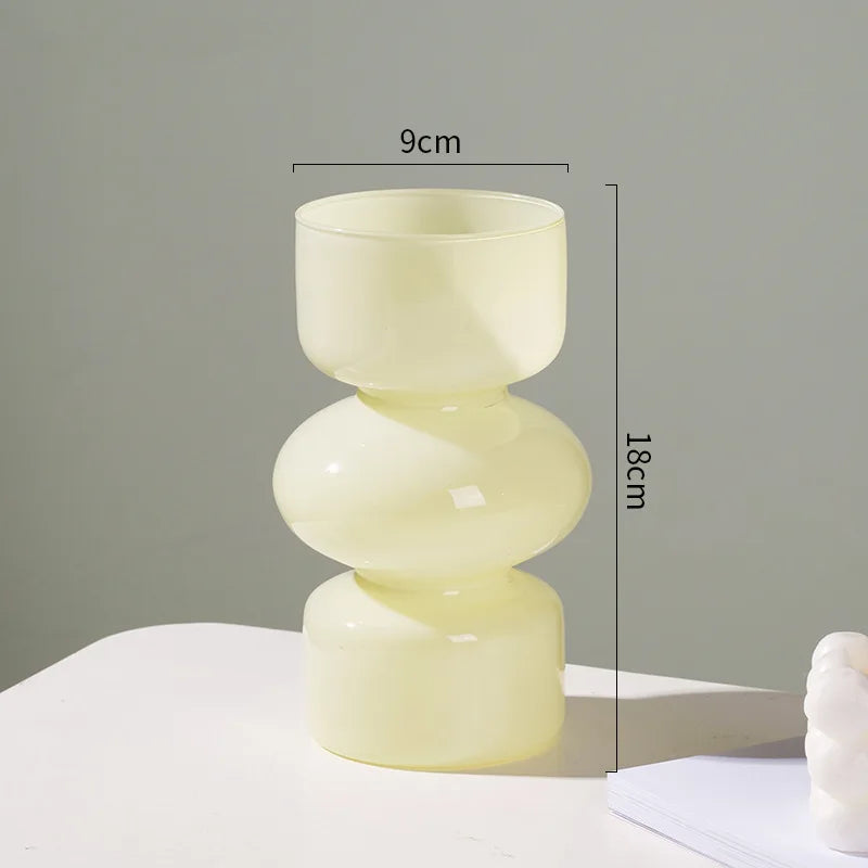 Nordic Fluted Glass Vase – Minimalist Ribbed Centerpiece