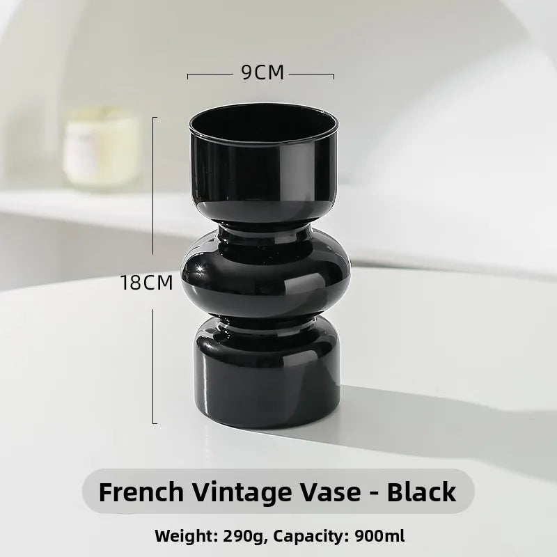 Nordic Fluted Glass Vase – Minimalist Ribbed Centerpiece