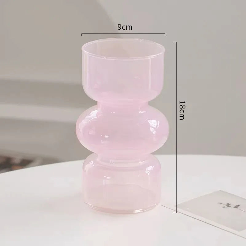 Nordic Fluted Glass Vase – Minimalist Ribbed Centerpiece