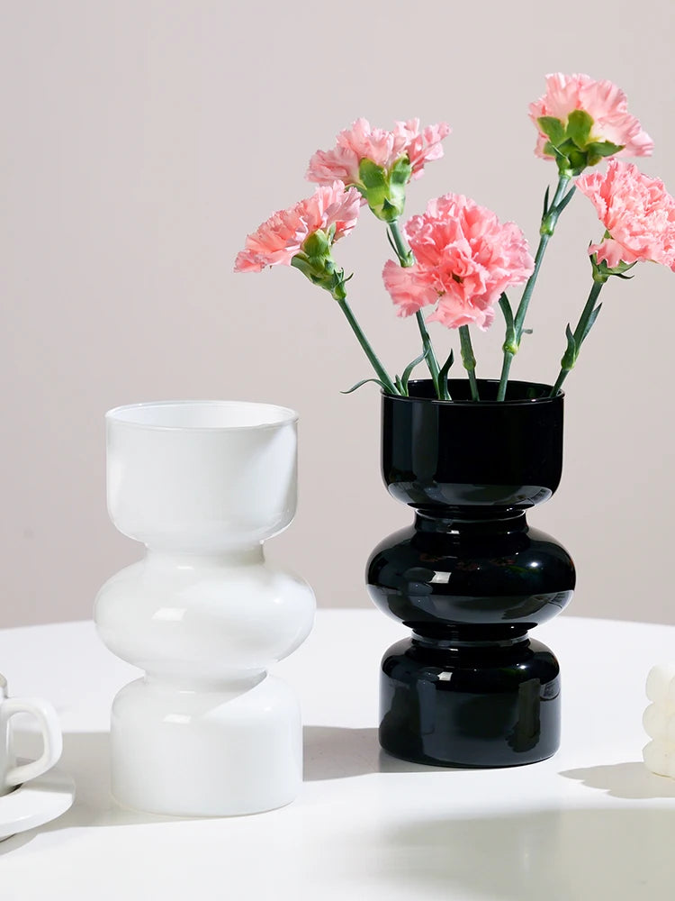 Nordic Fluted Glass Vase – Minimalist Ribbed Centerpiece