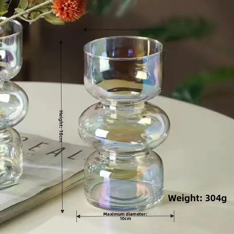 Nordic Fluted Glass Vase – Minimalist Ribbed Centerpiece